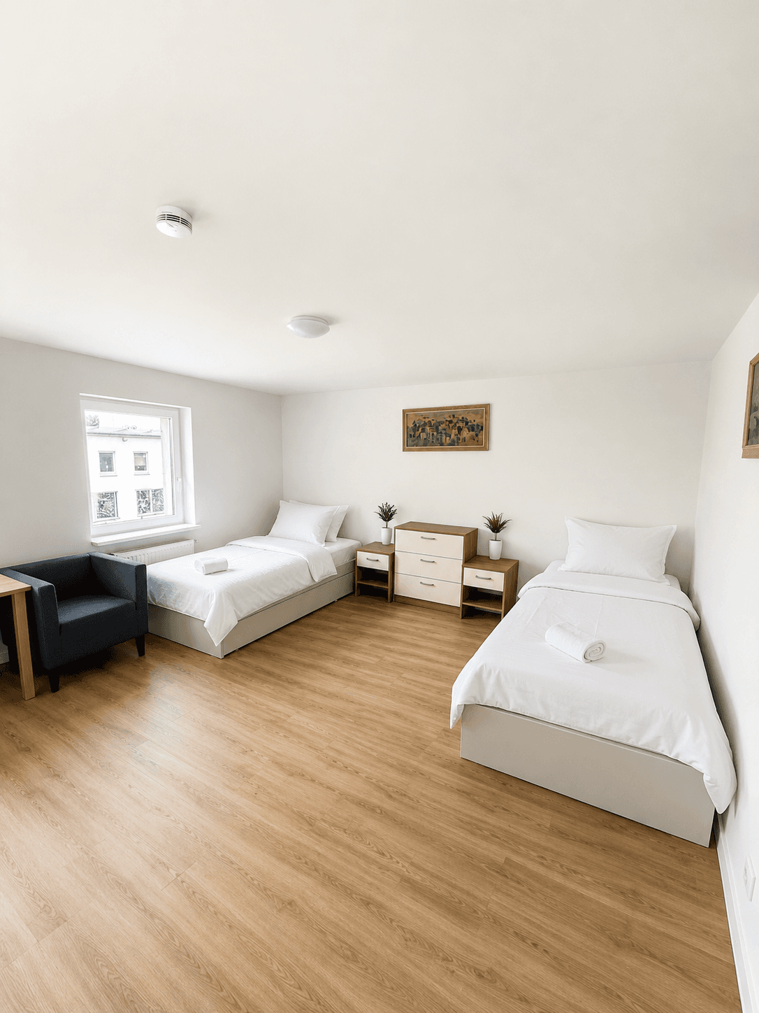 Doppelzimmer – Perfekt für Paare oder Kollegen. Viel Platz, moderne Ausstattung und flexible Anreise.